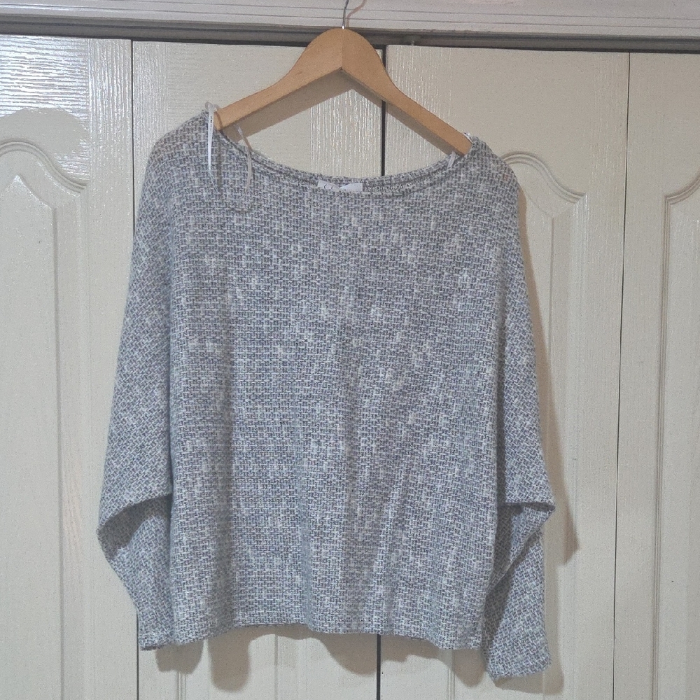 Sadie & Sage Off-the-Shoulder Gray Summer Sweater